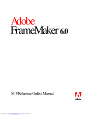 ADOBE FRAMEMAKER 6.0 Manual