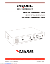 PROEL PSA 240 User Manual