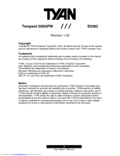 TYAN Tempest i5000PW S5382 Manual