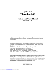 TYAN S1836 THUNDER 100 Manual