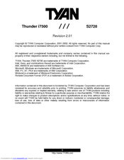 TYAN THUNDER I7500 Manual