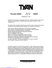 TYAN Thunder K8QS S4880 Manual