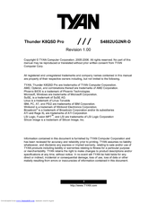 TYAN Thunder K8QSD Pro S4882UG2NR-D Manual