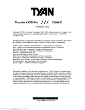 TYAN Thunder K8SD Pro S2882-D Manual