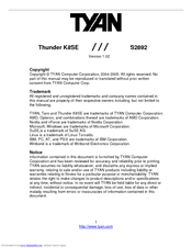 TYAN Thunder K8SE S2892 Manual