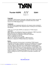 TYAN THUNDER K8SRE Manual