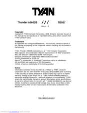 TYAN Thunder n3600B S2927 Manual
