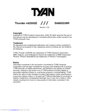 TYAN THUNDER N4250QE Manual