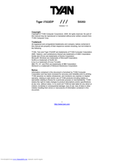 TYAN TIGER I7322DP Manual