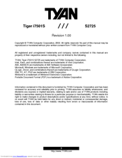 TYAN TIGER I7501S Manual