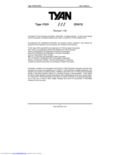 TYAN Tiger i7525 User Manual