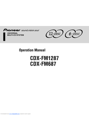 Pioneer CDX-FM1287 - CD Changer Operation Manual