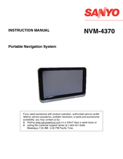 Sanyo NVM 4370 - Easy Street - Automotive GPS Receiver Instruction Manual