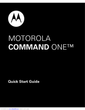 Motorola Command One Quick Start Manual