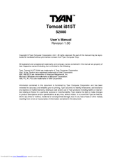 TYAN S2080 User Manual