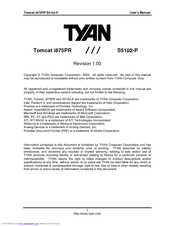 TYAN TOMCAT I875PR User Manual