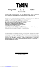 TYAN Trinity i7205 S2662 Manual