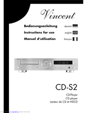 VINCENT CD-S2 Instructions For Use Manual