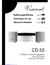 VINCENT CD-S5 Manual
