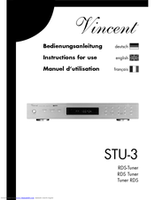 VINCENT STU-3 Instructions For Use Manual