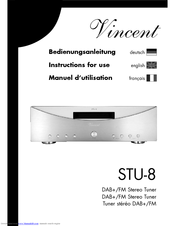 VINCENT STU-8 Instructions For Use Manual