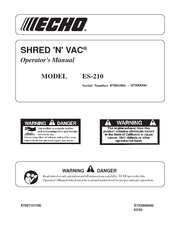 ECHO ES-210 - SERIAL NUMBER 07001001-07999999 Operator's Manual