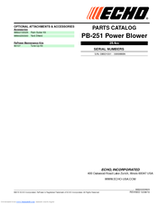 ECHO PB-251E - PARTS CATALOG SN 09001001 - 09999999 REV 12-29-10 Parts Catalog