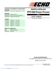 Echo PPT-260 - PARTS CATALOG SERIAL NUMBERS 03001001-03999999 Parts Catalog