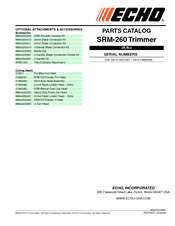 ECHO SRM-260 - PARTS CATALOG SERIAL NUMBERS S81213001001-S81213999999 Parts Catalog