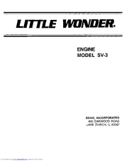 Little Wonder SV-3 Parts Manual