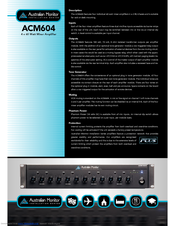AUSTRALIAN MONITOR ACM604 Brochure