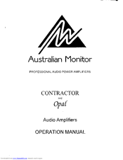 AUSTRALIAN MONITOR OPAL Operation Manual