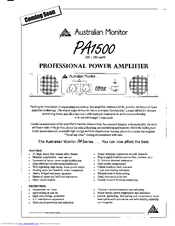 AUSTRALIAN MONITOR PA1500 Specifications