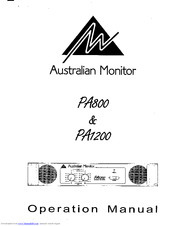 AUSTRALIAN MONITOR PA800 Operation Manual
