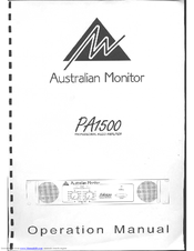 AUSTRALIAN MONITOR PA1500 Operation Manual