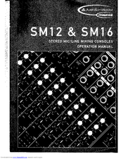 Australian Monitor SM12 Operation Manual
