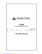 Australian Monitor TX6000 - MANUEL 2 Operating Manual
