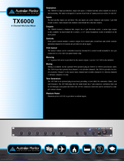 Australian Monitor TX6000 Specifications
