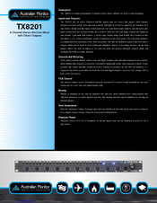 Australian Monitor TX8201 Specifications