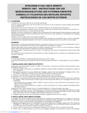 FALMEC REMOTE UNIT Manual