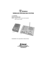Westinghouse WHI-3S - One Piece Intercom Unit Installation And Operation Instructions Manual