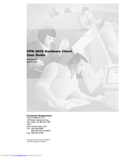 Cisco CVPN3002-8E-K9 - Fast Ethernet VPN Gateway User Manual
