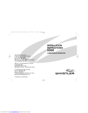 WHISTLER 3300 Installation Instructions Manual