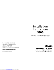 WHISTLER 3500 Installation Instructions Manual