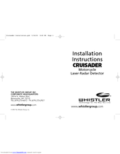 WHISTLER Cruisader Installation Instructions Manual