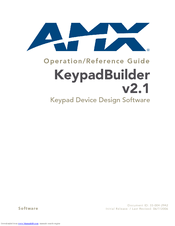 Amx KEYPADBUILDER Manual