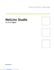 AMX NETLINX STUDIO V2.4 Instruction Manual