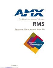 Amx RMS 3.0 - PROGRAMMER GUIDE Manual