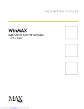 AMX WINMAX MAX SERVER CONTROL SOFTWARE Instruction Manual