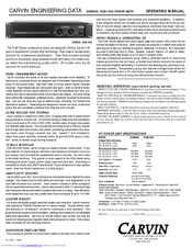 Carvin DCM1000 Operating Manual